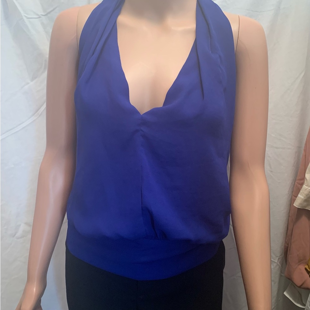 Mustard Seed Royal Blue Top with keyhole back.